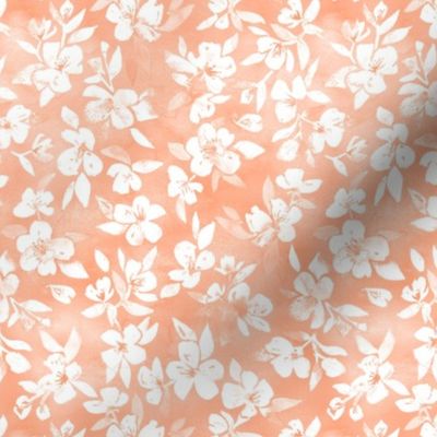 Southern Summer Floral in Soft Peach and White