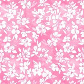 Southern Summer Floral in Candy Pink and White