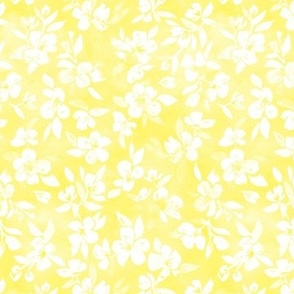 Southern Summer Floral in Sunshine Yellow and  White