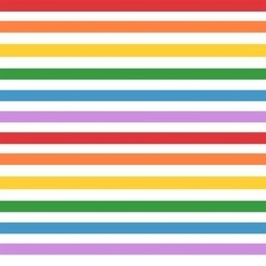 1/4" rainbow stripes fabric - primary rainbow 