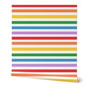 1/2"  rainbow stripes fabric - primary rainbow 