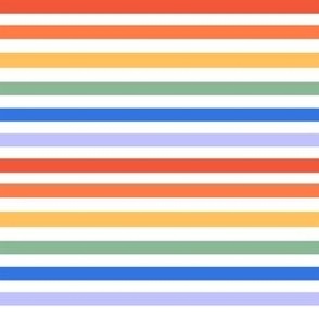 1/4" stripes  rainbow stripes fabric - primary rainbow 