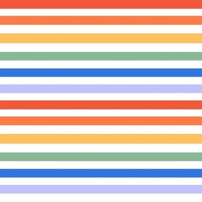 1/2" stripes  rainbow stripes fabric - primary rainbow 
