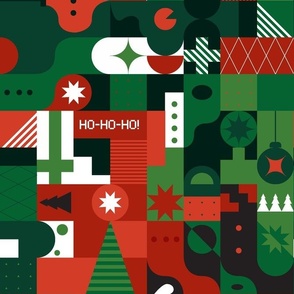 Christmas pattern mosaic block 