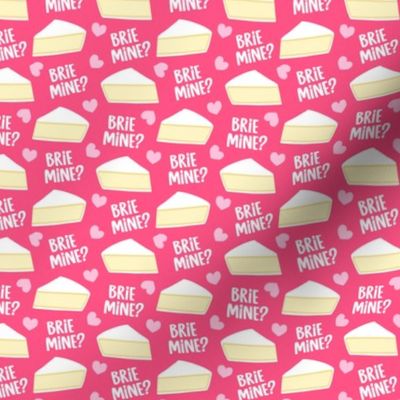(small scale) Brie Mine? - cheese valentines day - hearts - dark pink -  LAD22