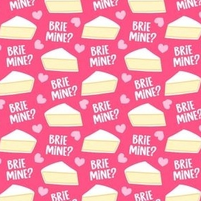 (small scale) Brie Mine? - cheese valentines day - hearts - dark pink -  LAD22