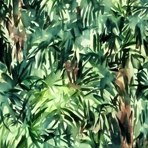 Jungle Leaves Watercolor Blender Medium 