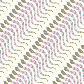 Snake Diagonal Wiggle Stripe Pink Neutral 
