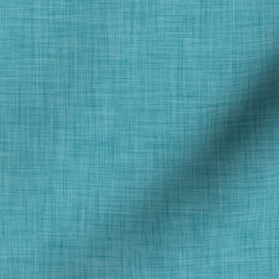 46 Lagoon- Linen Texture- Dark- Petal Solids Coordinate- Solid Color- Faux Texture Wallpaper- Turquoise Blue- Greenish Blue- Cerulean Blue- Teal - Mid Century Modern- Summer- Sea- Beach