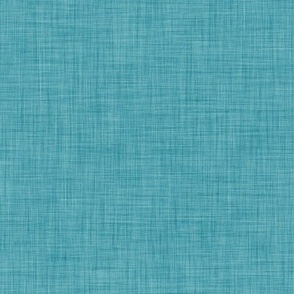 46 Lagoon- Linen Texture- Dark- Petal Solids Coordinate- Solid Color- Faux Texture Wallpaper- Turquoise Blue- Greenish Blue- Cerulean Blue- Teal - Mid Century Modern- Summer- Sea- Beach