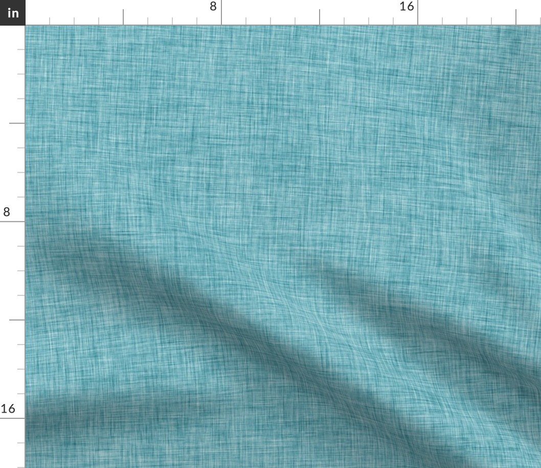 46 Lagoon- Linen Texture- Light- Petal Solids Coordinate- Solid Color- Faux Texture Wallpaper- Turquoise Blue- Greenish Blue- Cerulean Blue- Teal- Mid Century Modern- Summer- Sea- Beach