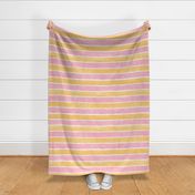 Pink and Orange Broad Horizontal Stripes - Large Scale - Watercolor Textured Bright Baby Girl Halloween