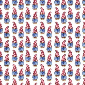 Cute Gnomes with Heart Hats Seamless Pattern on White