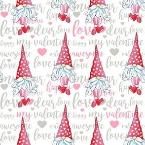 Cute Gnomes Seamless Pattern with Love You Words