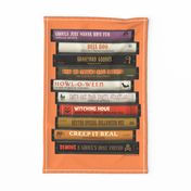 The Sounds of Halloween Tea Towel & Wall Hanging (Orange) || punny cassette tapes