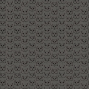 Owl Face -black on gray (small scale)
