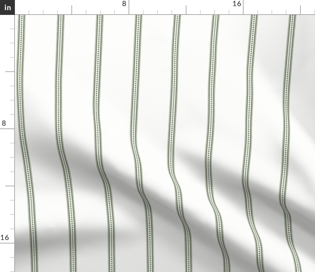 Winged Stripe light: Sage Green  Bandana Stripe, Fringed Stripe