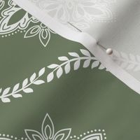 Oakleigh Bandana Medallion: Sage Green Ogee Medallion