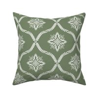 Oakleigh Bandana Medallion: Sage Green Ogee Medallion