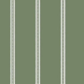 Winged Stripe: Sage Green  Bandana Stripe, Fringed Stripe