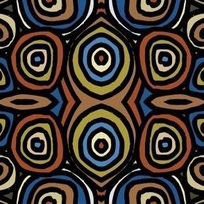 Circle Eye Patterns - Bohemian Hand-drawn  Earth Tones - small