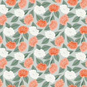 Into the meadow - mint blue and orange// small scale