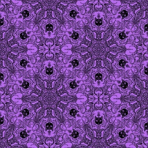 Black Magic Kitty Mandala purple