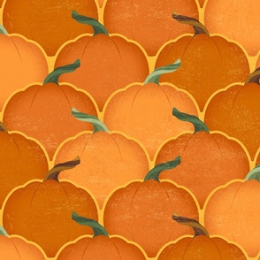 Scallop Pumpkins on Orange - XL