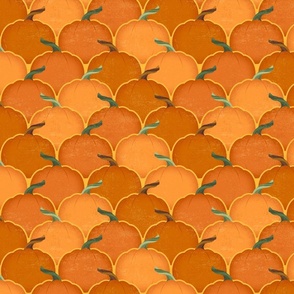 Scallop Pumpkins on Orange - Large