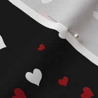 Red white and black hearts