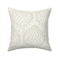 globe artichoke extra large scale natural linen by Pippa Shaw