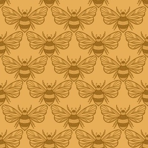 Bees Lino Mustard Smaller Scale