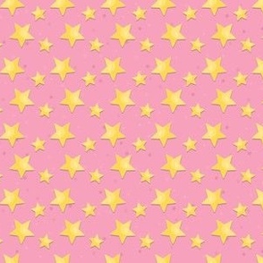 Pink and Yellow Stars - Matches Pink Baby Pacifiers 