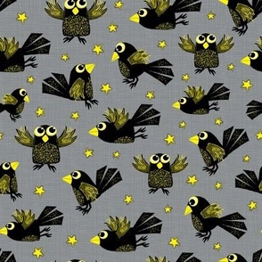 Cawing Crows on Gray