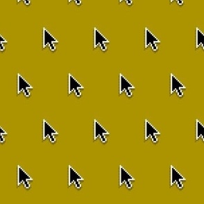 pixelated pointer arrows on brassy yellow