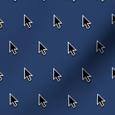 pixelated pointer arrows on navy blue