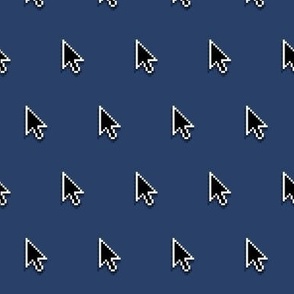 pixelated pointer arrows on navy blue