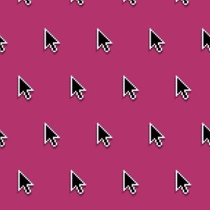 pixelated pointer arrows on lipstick pink