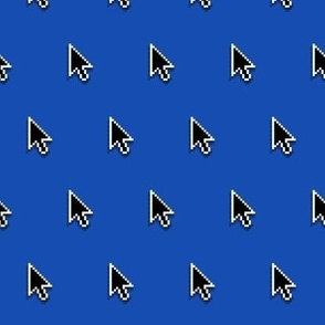 pixelated pointer arrows on digital blue