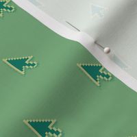 pointer arrows in green-gold