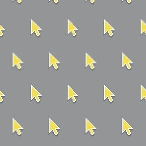 pixelated pointer arrows - yellow on grey