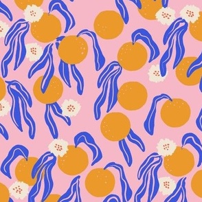 Fruit Canopy - pink and cobalt