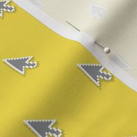 pixelated pointer arrows - grey on yellow