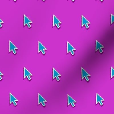 pixelated pointer arrows - turquoise on magenta