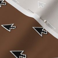 pixelated pointer arrows on brown