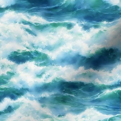 Ocean Surf Watercolor Small 