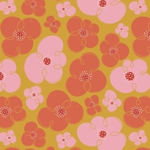 Retro Flowers - Robust Orange