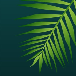 Plethora of Palm Leaves 20 on a Teal Gradient Background