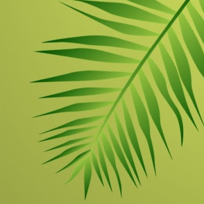 Plethora of Palm Leaves 10 on a Lime Green Gradient
