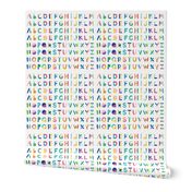 hip hip yay alphabet letters FQ on white - cut and sew ABC's